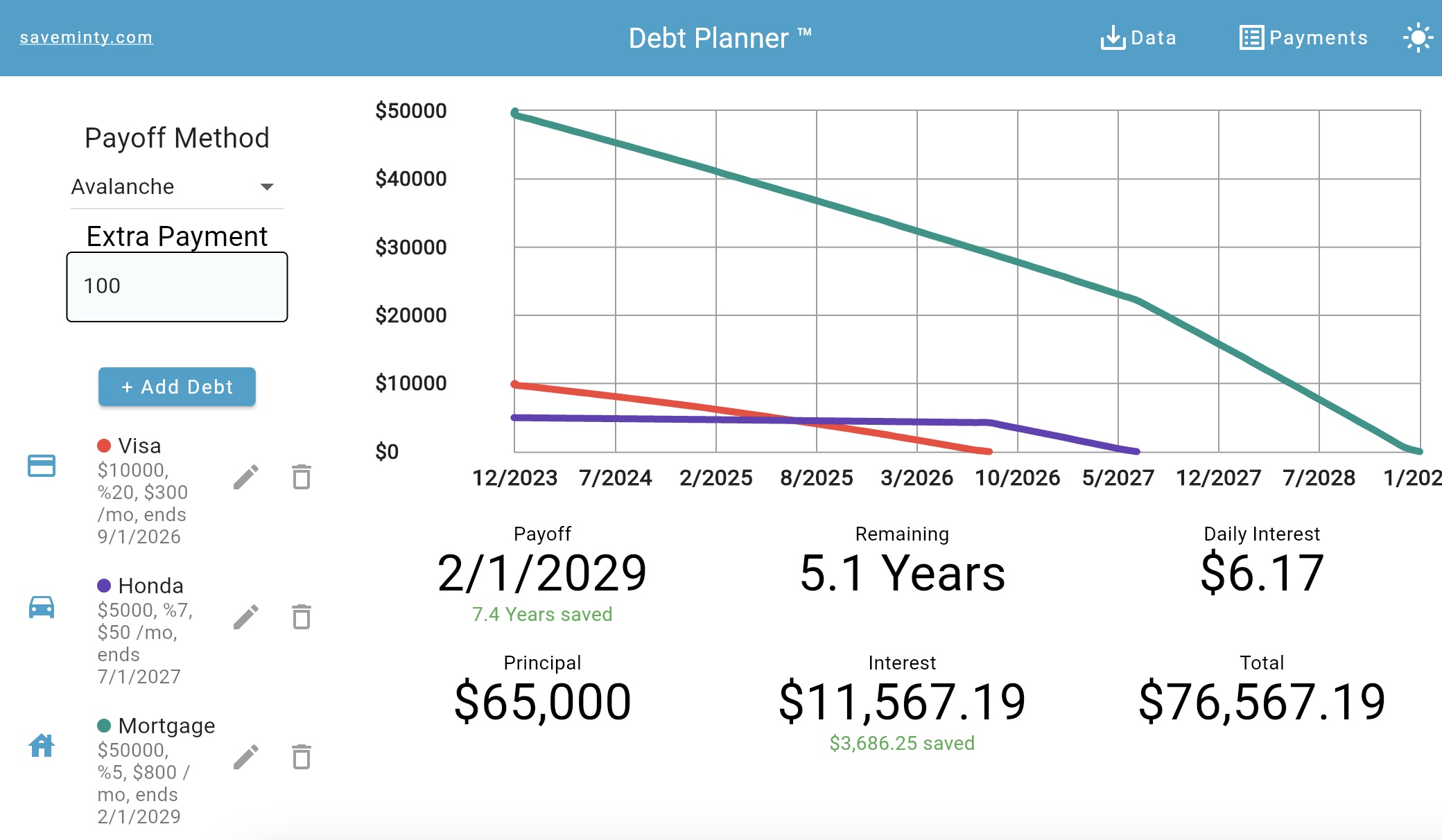 Debt Pay Off screen shot